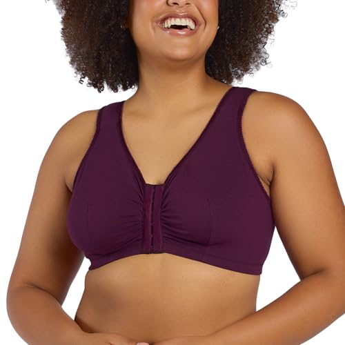 Image of LEADING LADY, Meryl, Front-Closure Cotton Bra, Comfort Sleep for Women, Breathable, Unlined, Full Coverage, Wireless, 36A-56H