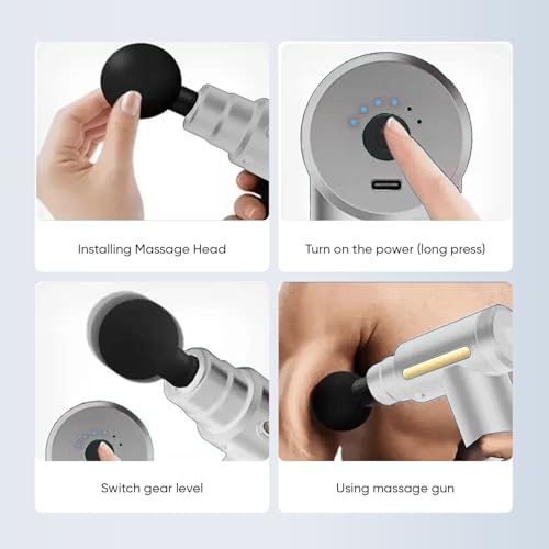 Image of GSEL Massage Gun | Muscle Relaxation Massager for Pain Relief, Athletes & Fitness Recovery | Deep Tissue Body Massage Machine (Silver)