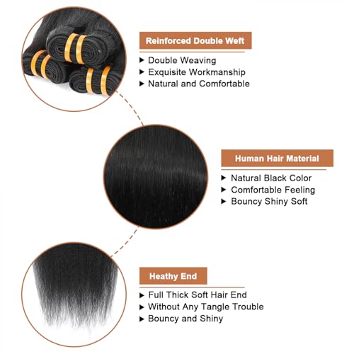 16A Raw Human Hair Bundles 100% Burmese Virgin Straight Bundles Human Hair, Sliky Boutique Extensions, Can Be Dyed and Restyled, Full Ends, Vertical Smooth (18 20 22 24) - Image 3