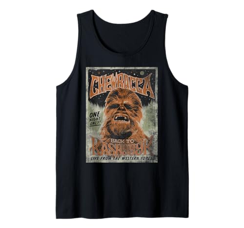 Débardeur Star Wars Chewbacca style concert rock vintage en coton pour fan de la saga
