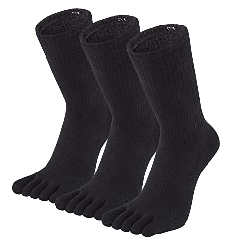 Toe Socks for Men 5 Finger Cotton Athletic Running Wicking 4 Pack/3 Pack