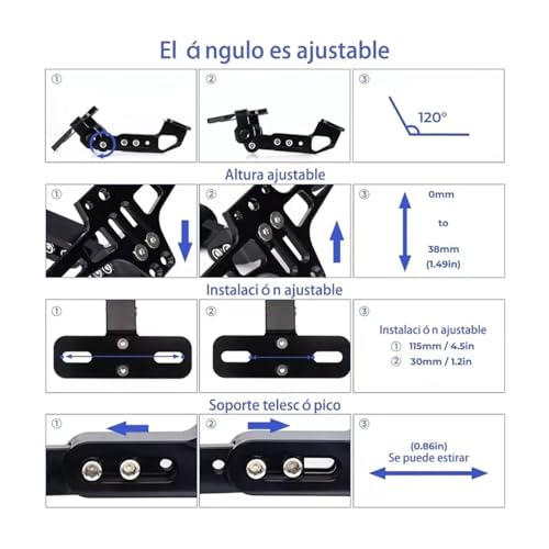 Support Plaque Immatriculation Suzuki SV650 GS500 DRZ400E avec Clignotants - 7