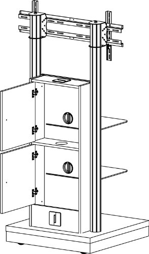 VCM TV Standfuß LED Ständer Fernseh Rack Fuß Alu Glas Universal VESA Mobil Rollen Fahrbar Schwarzglas ProStand
