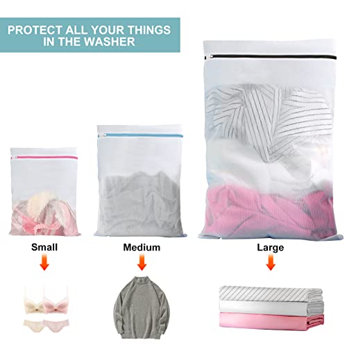 Pagetoc 3-Piece Set Of Mesh Laundry Bags (One Extra Large 24 X 36", One Large 16 X 24", One Medium 12 X 16") For Homeware Storage, Bedding, Sheets, Large Laundry #TOP3