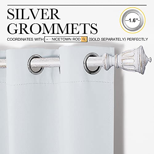 Image of NICETOWN Room Darkening Curtain Panels for Bedroom, Easy-Care Solid Thermal Insulated Grommet Room Darkening Draperies /Drapes (Greyish White, 2 Panels, 42 in x 50 in (W x L))