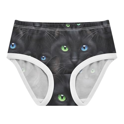 Toddler Girls Underwear 2t Cotton Girl Panties Cute Animal Undies Kids Briefs Black Cat Green Blue Eyes