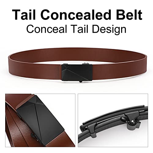 Slide Adjustable Genuine Leather Belt – Trim-to-Fit for Dress Pants, Shirts & Oxfords3
