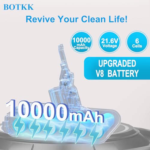Image of 10000mAh Professional Replacement for Dyson V8 Battery SV10 SV25 | 21.6V Li-ion Compatible with Dyson V8 Animal Absolute Motorhead Fluffy Cordless Vacuum Cleaners 215681 967834-01