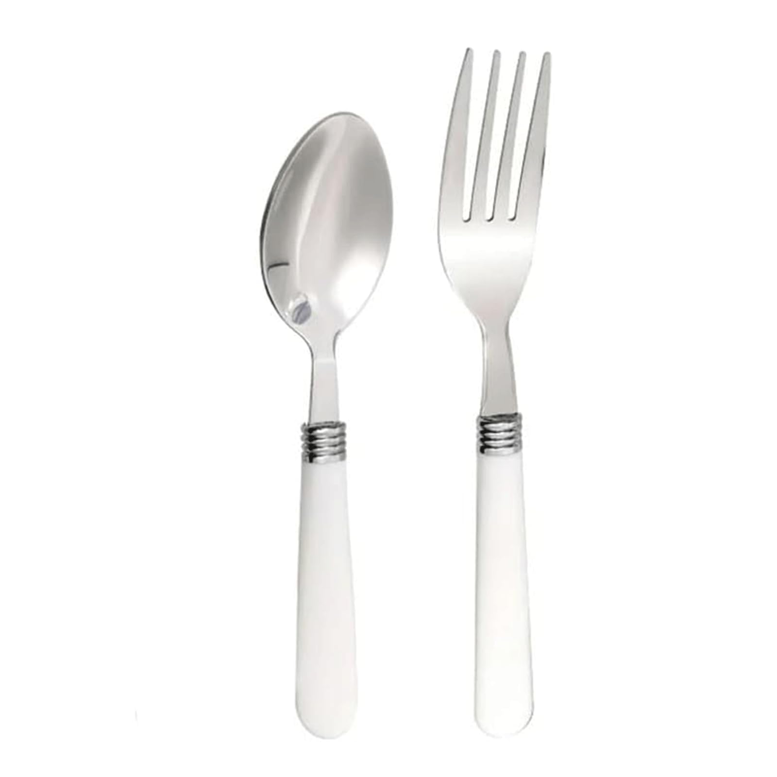 Rieort Ensemble de Couverts 2/4 pièces, Couteau, Fourchette, cuillère, fourchettes à dîner en Acier Inoxydable, Manche en Plastique, Service de Table, Ensemble d'argenterie réutilisable
