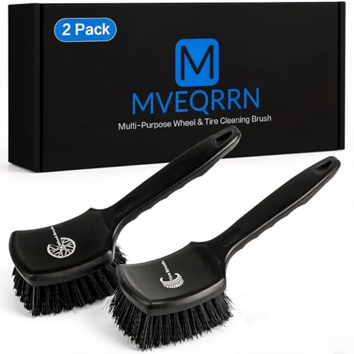 MVEQRRN-2-Pack-Car-Wheel-Tire-Brush-Set-Soft-Stiff-Bristles-Black MVEQRRN 2-Pack Car Wheel & Tire Brush Set, Soft & Stiff Bristles (Black) - Image 1