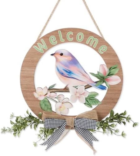 Amazon.com : TOARTi Colorful Welcome Spring Front Door Sign Hanging(13. ...