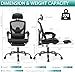DUMOS Home Office Desk Chair with Footrest, High-Back Mesh Rolling Swivel Reclining Chairs with Wheels, Comfortable Headrest, Lumbar Support, Comfy Arms for Home, Office, Gaming, Student, Inky
