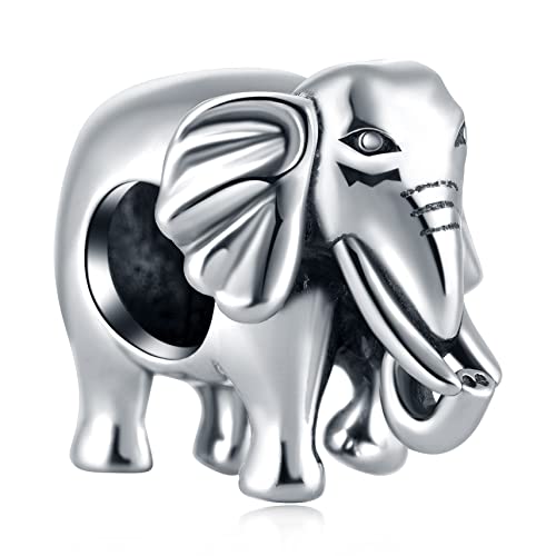 Image of Animal Theme Charms, Mom /Child of Owl Bear Dog, Rabbit Flamingo Elephant Panda Cat Parrot Crocodile Unicorn Charms in 925 Sterling Silver, Fit European Bracelet /Necklace, Gift for Mother /Friend /Lover