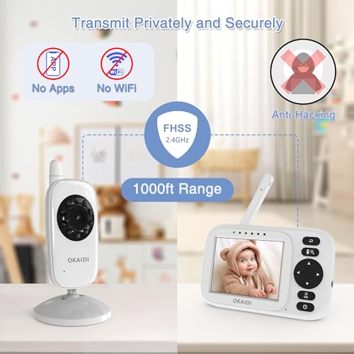 Okaidi Video Baby Monitor, 3.2 Inch Baby Monitor With Camera And Audio thumb #3