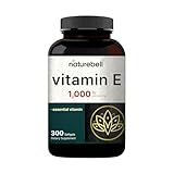 NatureBell Vitamin E 1,000 IU Per Serving - 300 Softgels - Antioxidant Supplement for Skin, Heart & Brain...