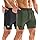 BROKIG 2 Pack Inzip Pantaloncini Palestra da Uomo,5" Running Corsa Pantaloncini Corti Sportivi Fitness Shorts con Tasche (Nero+Verde,L)