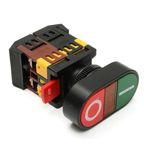 Interruptor APBB-22N con luz LED amarilla botón de inicio parada de 22mm para control de 36V 4