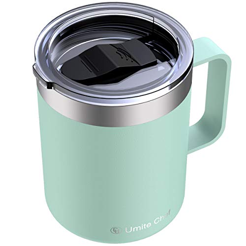Umite Chef Stainless Steel Insulated Coffee Mug Tumbler with Handle, 12 oz Double