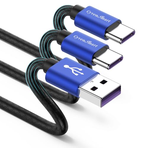Image of CyvenSmart USB Type C Cable 10ft, [2 Pack] USB A 2.0 to USB-C Fast Charger Extra Long Durable TPE Cord Compatible with Samsung Galaxy A10 /A20 /A51 /S10 /S9 /S8 Plus /Note 9 /8,LG V50 V40 G8 G7 Thinq-Navy