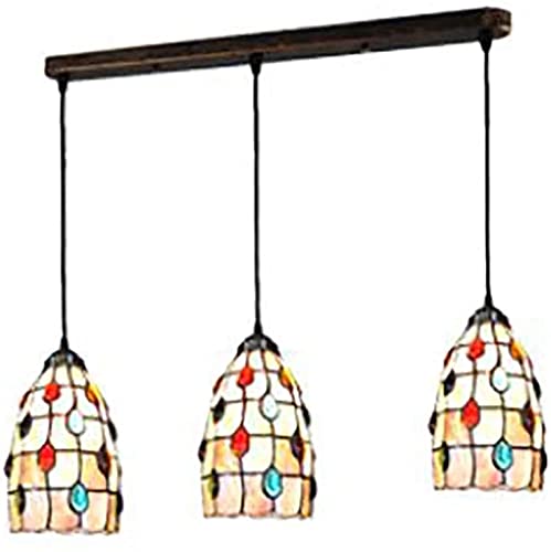 METTEOR Tiffany Phoenix Tail 3 Shell Chandelier Hotel Hotel Restaurant Bar Craft 12 Inch (2)