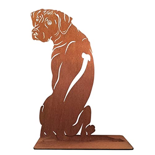 Terma Stahldesign Rost Rhodesian Ridgeback 75 cm Hund Lebensgroß Handmade Germany tolle Gartendeko aus Metall Figur deko Geschenk Rostfigur Garten deko Gartenfigur, hundegrab deko