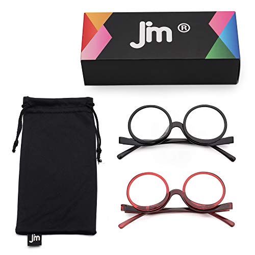 Jm 2 Pairs Makeup Reading Glasses Round Magnifying Flip Down Cosmetic Readers For Women +3.5 #TOP4