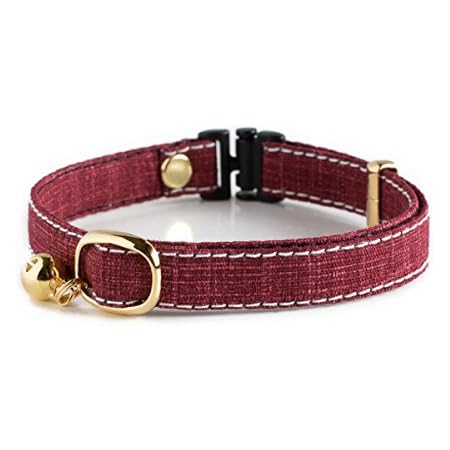 Amazon 猫雑貨 招福 日本製 猫 首輪 セーフティバックル付 安全 鈴付 ハンドメイド M 赤系 T R M 猫雑貨 招福 首輪 通販