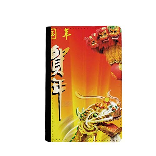 Étui passeport Nouvel An chinois idée cadeau portefeuille voyage multicolore de style