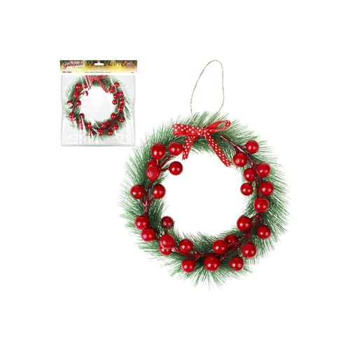 Guirlanda de Natal com Cerejas,18cm, um Toque de Elegância e Tradição para o seu Natal