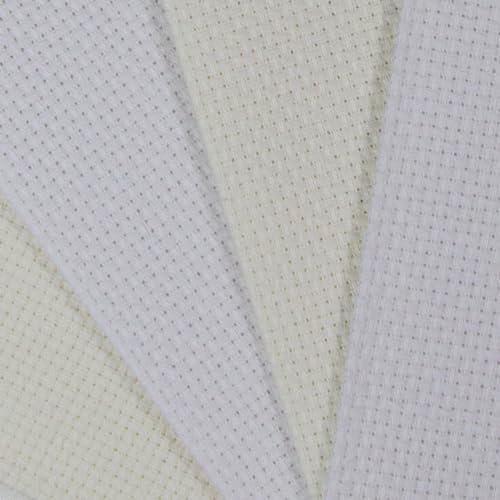 Image of KCS 4 pc of 12 inch x 18 inch (30cmx45cm) 14CT Counted Cotton Aida Cloth Cross Stitch Fabric (White+Antique White)