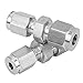 4Pcs Stainless Steel Compression Tube Fitting, Double Ferrule Adapter for Industrial Use, 304 Stainless Steel Quick - Screw Design with Middle Card Board, Leak - Proof Connector fo (F4/F6)