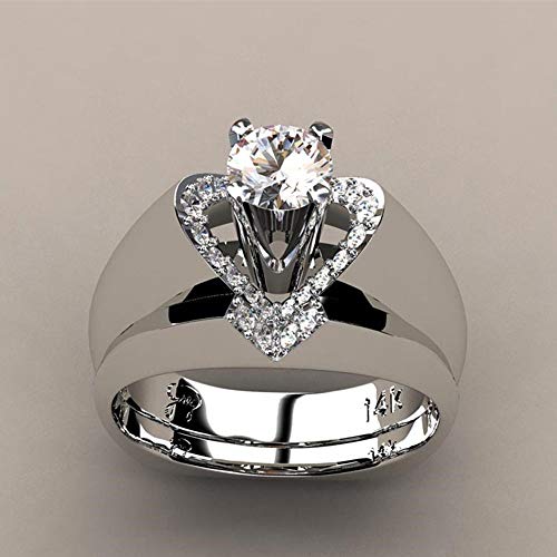 BPOF99 Diamond Rings for Women,Delicate Women Fashion 925 Sterling Silver White Sapphire Diamond Ring Engagemen Anniversary Promise Gifts for Boyfriend Girlfriend (US Size)