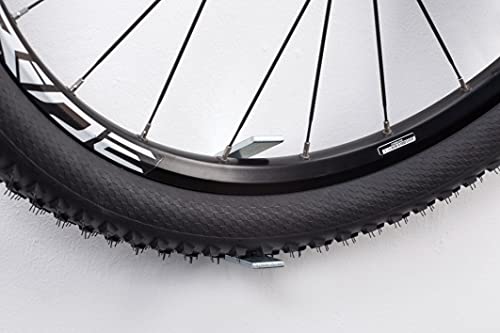 Connex Fahrradwandhaken - 2-teiliges Set mit Pedalraste & Radfixierung - Belastbar bis 40 kg - verzinkt / Universalhaken / Montagehaken für Garage / Werkstatthaken / Ordnungshelfer / DY222032