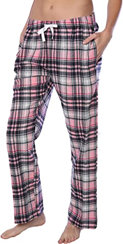 Product Image of the Women's Pajama Pants-Plaid Lounge Pants, Cotton Blend Pajama Bottoms with Pockets-Comfy PJ's - 1 & 3 Pack Pink Black