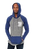 Ultra Game NFL New York Giants Mens Fleece Hoodie Pullover Sweatshirt Henley, Team Color, X-Large