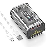 Pantalla LED precisa: Equipado con una pantalla LED de alta precisión que puede estimar el tiempo de recarga completa, es fácil conocer claramente la potencia en tiempo real del cargador portátil, que es más conveniente y preciso cuando se usa al aire libre.