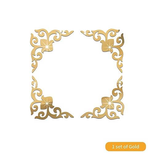 Neukids 16 Pieces Acrylic Mirror Wall Sticker, Gold Flower Wall Stickers - Image 2