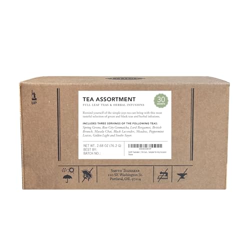 Steven Smith Teamaker Amazon Exclusive Variety Pack Sampler, 10 Flavors of Black, Green, Herbal Tea, Sugar-Free, Sustainably Grown, Full Leaf, Plant Based Tea Bags, 30 Sachets, 0.78oz each