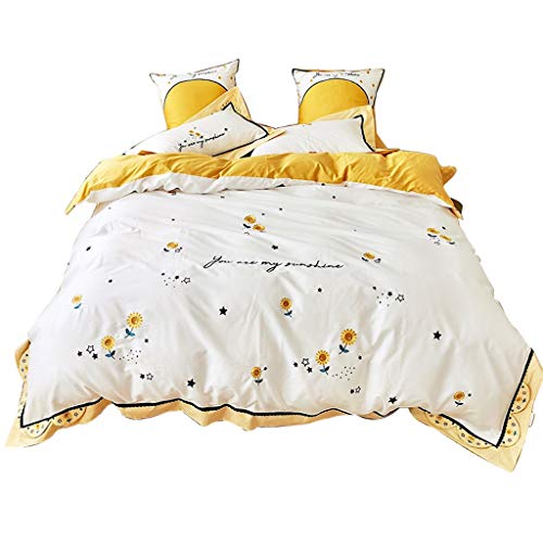 EXmalAia Bedding 4 Piece Set Fashion Bedding Set Quilt Cover with Pillowcase Quilt Cover Boys and Girls