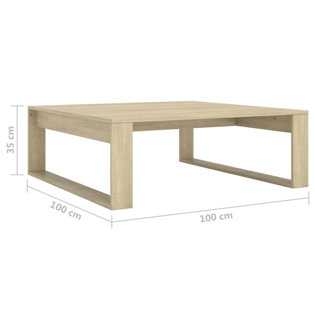vidaXL - Couchtische - Couchtisch Sonoma-Eiche 100x100x35 cm Spanplatte