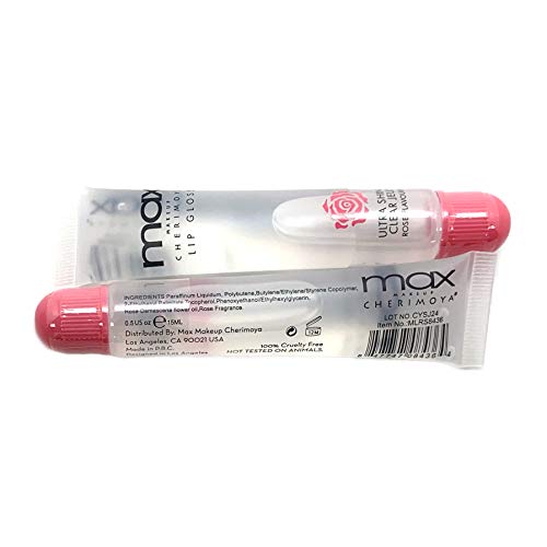 Cherimoya Max Makeup Clear Lip Polish Bulk (36 Pieces) Rose Oil #TOP1