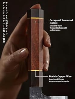 HOSHANHO 7 Inch Nakiri Knife, Japanese Hand Forged Asian Chopping Chef Knife, Professional Meat Vegetable Cleaver Kitchen Knife with Ergonomic Handle