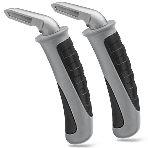 Milifox 2 Pack Car Door Handle for Elderly - Vehicle Support Handle Assist for Handicapped,Auto Support Door Handle,Standing Assist Mobility Aids for Seniers,Disabled,Injured,Light Grey+Dark Black