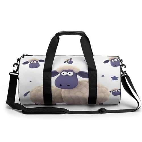 Sac de sport hibou des neiges et mouton 45cm avec compartiment chaussures voyage