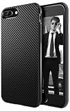Avana - Custodia antigraffio flessibile in morbido silicone TPU, sottile, colore: nero, effetto carbonio, per iPhone 8 Plus, iPhone 7 Plus, antigraffio