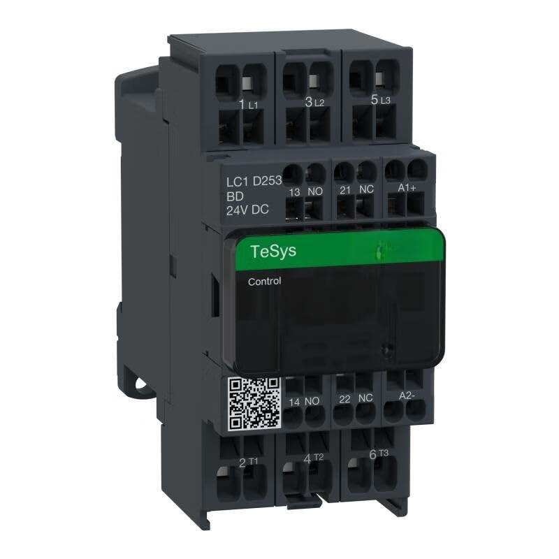 Contacteur tripolaire TeSys D 25A bobine 24V CC bornes ressort automatisme LC1D253BD