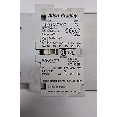 Allen Bradley 100-c30d00 Ac Contactor Ser C 120v-ac 55a Amp 20hp