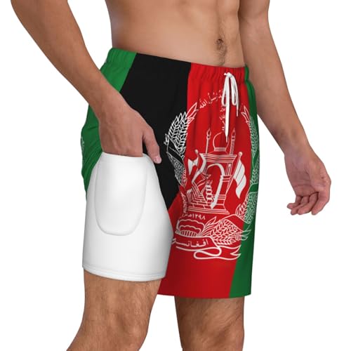 Flag of Afghanistan Breathable Fit Trends Men's Swim Trunks Board Short with Waist Elastic Band Swimming Trunks3