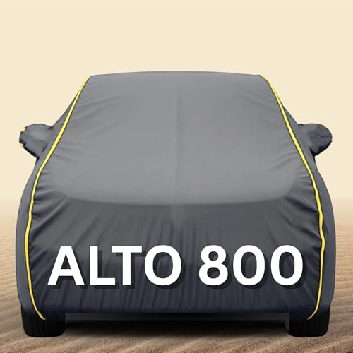 Image of 100% Waterproof Alto 800 Car Cover Heavy Duty - Premium Polyester Car Body Cover, All Weather Outdoor Protection, UV Resistant, Dustproof, Windproof, Heat Resistant, Scratch Resistant (Grey)