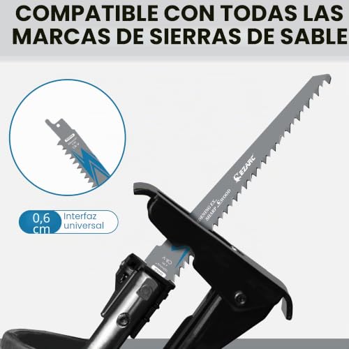 Miniatura 4 de Ezarc Hojas De Sierra De Sable Para Madera De 5 Piezas, Accesorios De Sierra De Sable, R1231gs Para Cortes Rápidos 300 Mm 5tpi 5 Piezas
